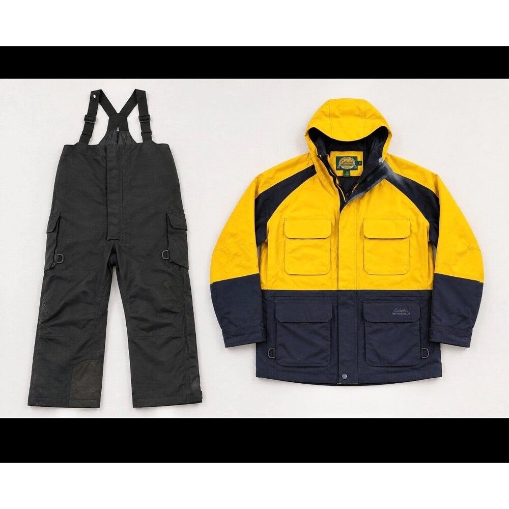 Cabela's Men's Guildwear Gortex Jacket and Overalls Bibs Black XXL Bundle